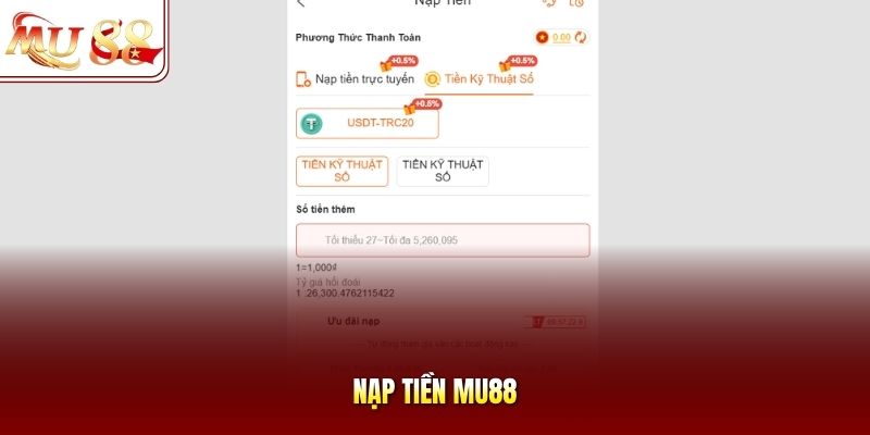 Nạp tiền mu88