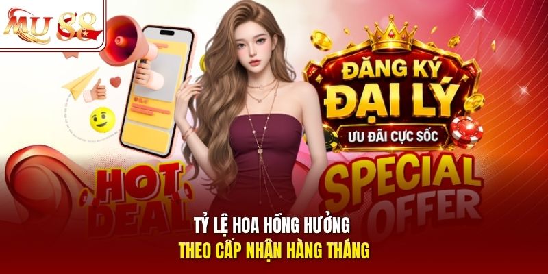 Tỷ lệ hoa hồng hưởng theo cấp nhận hàng tháng